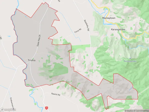 Tirohia, Waikato Polygon Area Map