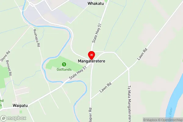 Mangateretere,Hawke's Bay Area Map