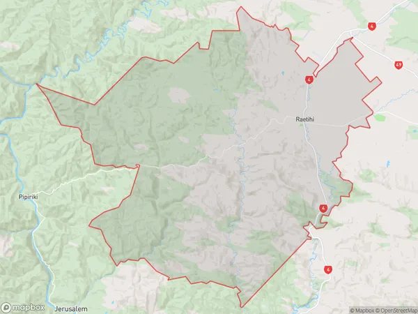 Raetihi, Manawatu-Wanganui Polygon Area Map