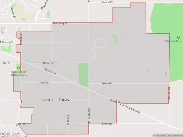 Tisbury, Southland Polygon Area Map