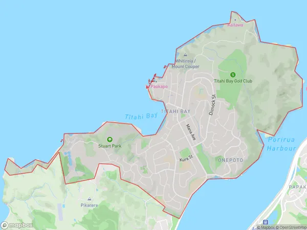 Titahi Bay, Wellington Polygon Area Map