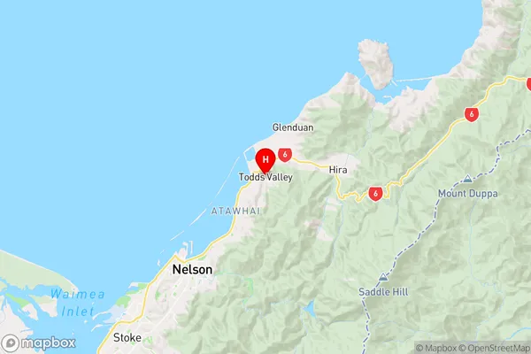 Todds Valley,Nelson Region Map