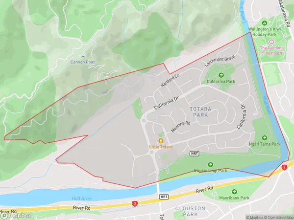 Totara Park, Wellington Polygon Area Map