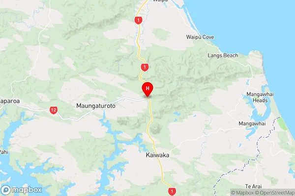 Brynderwyn,Northland Region Map