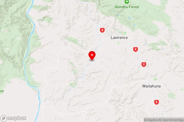 Tuapeka Flat,Otago Region Map