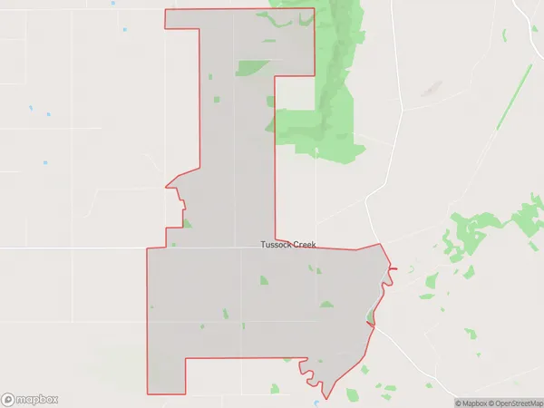 Tussock Creek, Southland Polygon Area Map