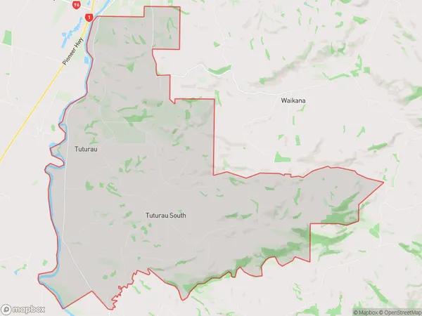 Tuturau, Southland Polygon Area Map