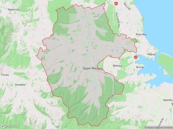 Upper Moutere, Tasman Polygon Area Map