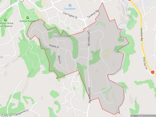 Upper Vogeltown, Taranaki Polygon Area Map