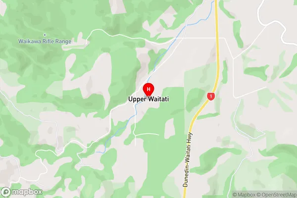 Upper Waitati,Otago Area Map