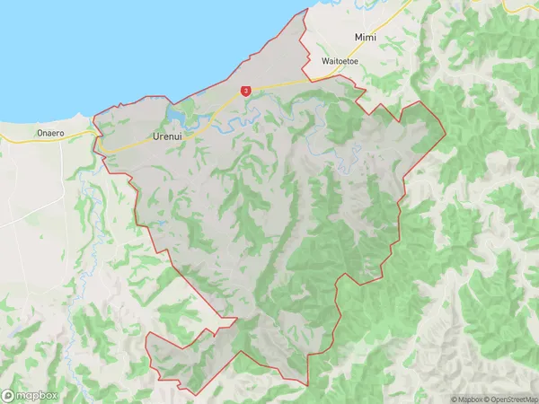 Urenui, Taranaki Polygon Area Map