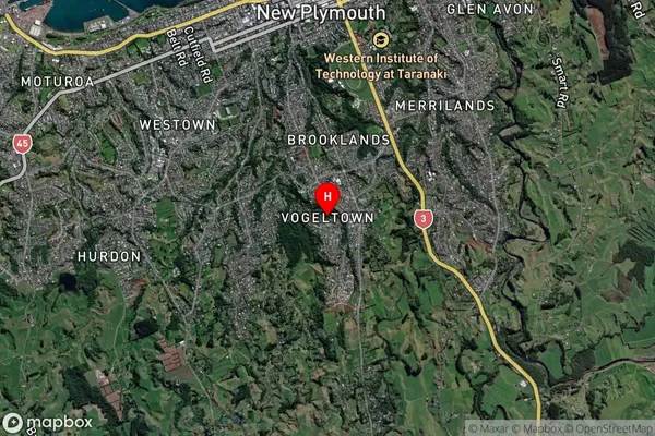 Vogeltown,Taranaki Satellite Map