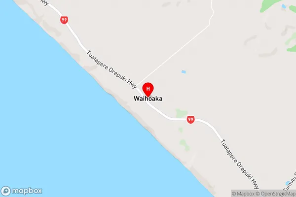 Waihoaka,Southland Area Map