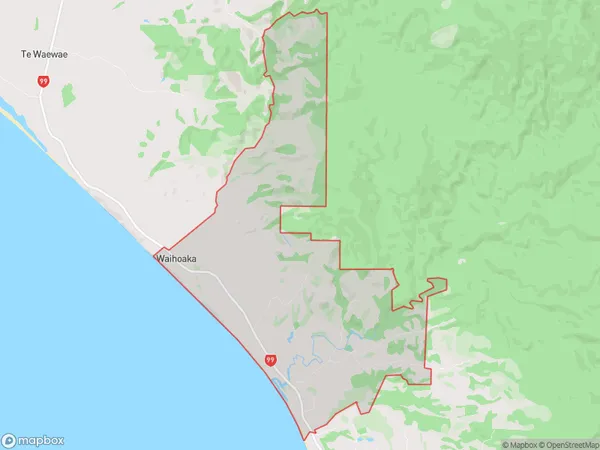 Waihoaka, Southland Polygon Area Map