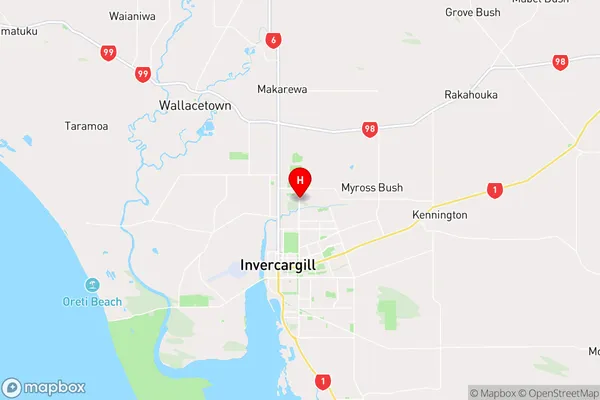 Waihopai,Southland Region Map