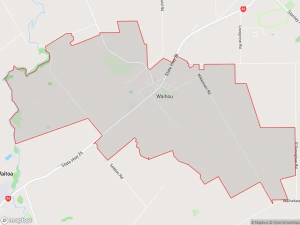 Waihou, Waikato Polygon Area Map