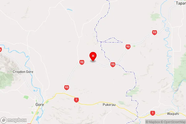 Waikaka Valley,Southland Region Map