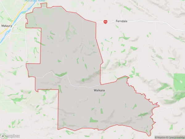 Waikana, Southland Polygon Area Map