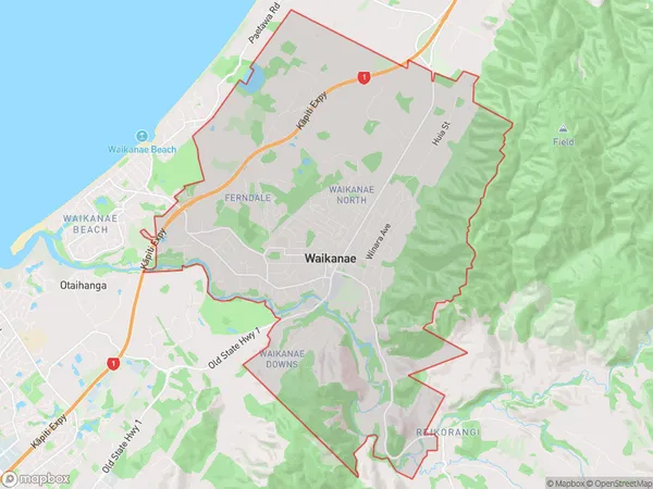 Waikanae, Wellington Polygon Area Map