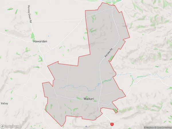 Waikari, Canterbury Polygon Area Map