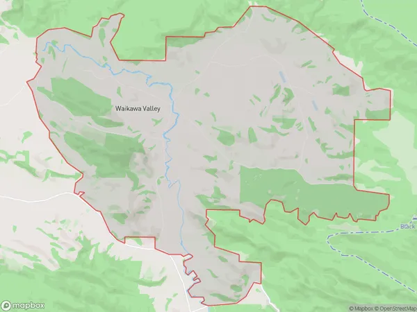 Waikawa Valley, Southland Polygon Area Map