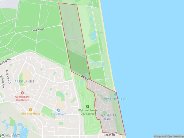 ZipCode 8083 Map for Waimairi Beach