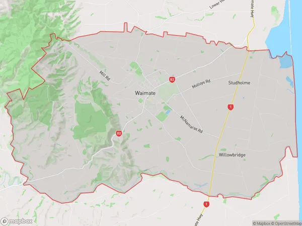 Waimate, Canterbury Polygon Area Map