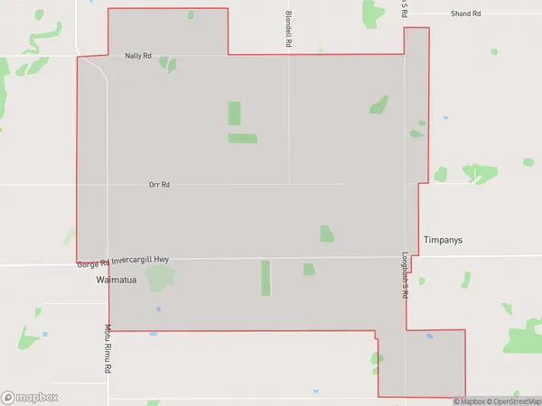 Waimatua, Southland Polygon Area Map