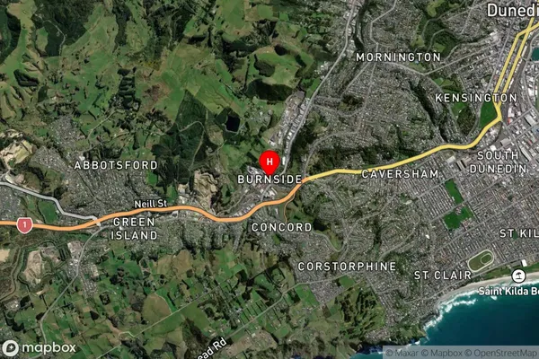 Burnside,Otago Satellite Map