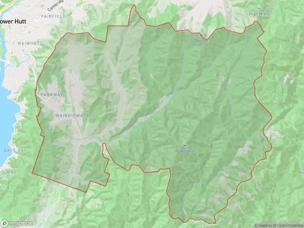 Wainuiomata, Wellington Polygon Area Map