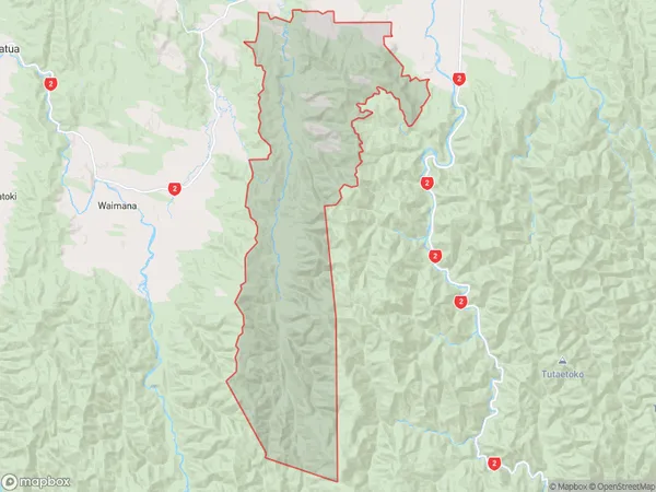 Waiotahe Valley, Bay of Plenty Polygon Area Map