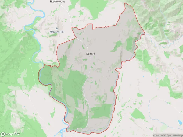 Wairaki, Southland Polygon Area Map