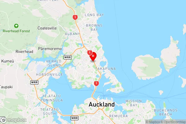 Wairau Valley,Auckland Region Map