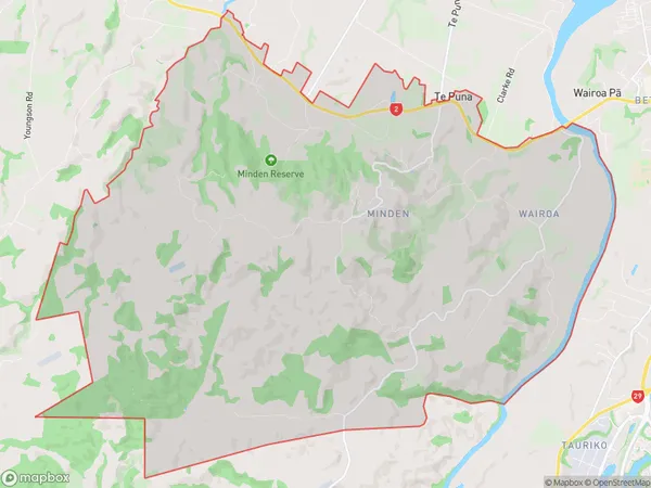 Minden, Bay of Plenty Polygon Area Map