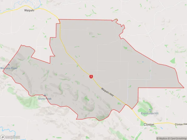 Wairuna, Otago Polygon Area Map