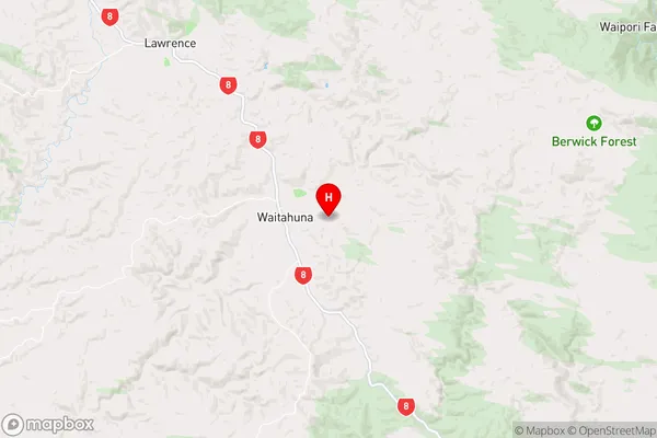 Waitahuna Gully,Otago Region Map