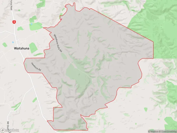 Waitahuna Gully, Otago Polygon Area Map