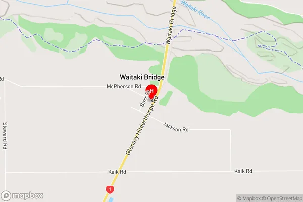 Waitaki Bridge,Otago Area Map