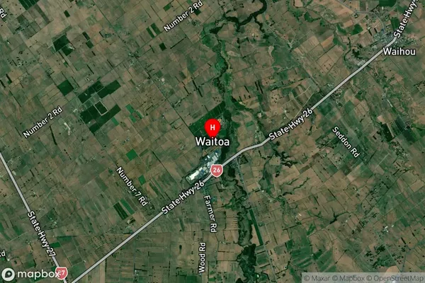 Waitoa,Waikato Satellite Map