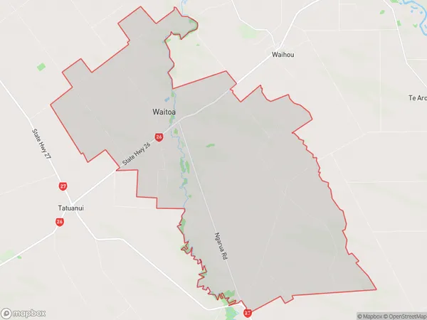 Waitoa, Waikato Polygon Area Map