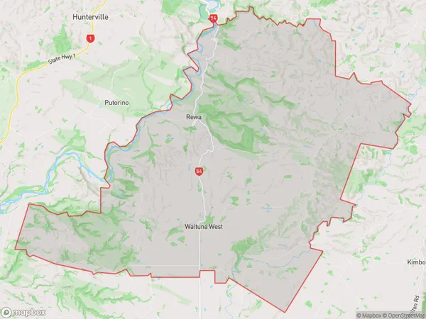 Waituna West, Manawatu-Wanganui Polygon Area Map