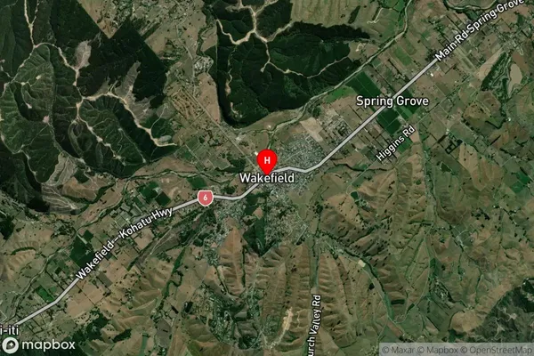 Wakefield,Tasman Satellite Map