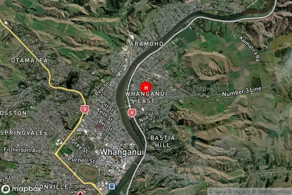 Whanganui East,Manawatu-Wanganui Satellite Map