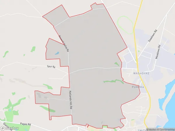 Washdyke Flat, Canterbury Polygon Area Map