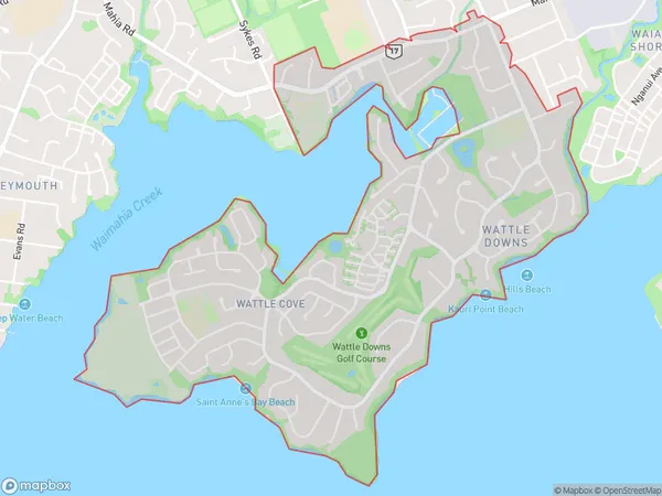 Wattle Downs, Auckland Polygon Area Map