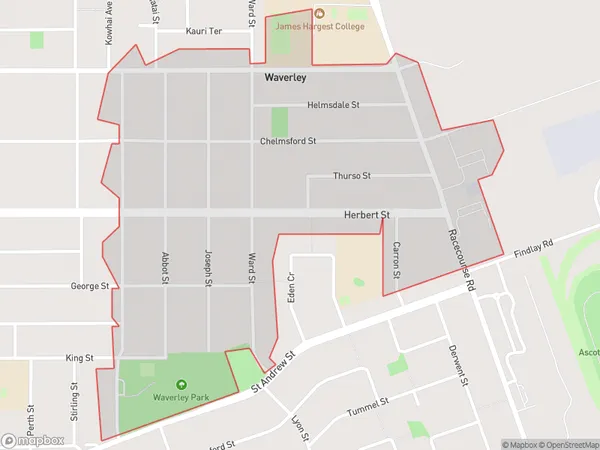 Waverley, Southland Polygon Area Map