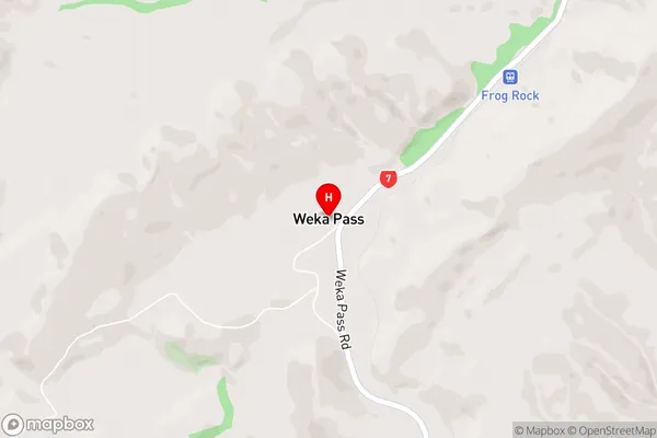 Weka Pass,Canterbury Area Map