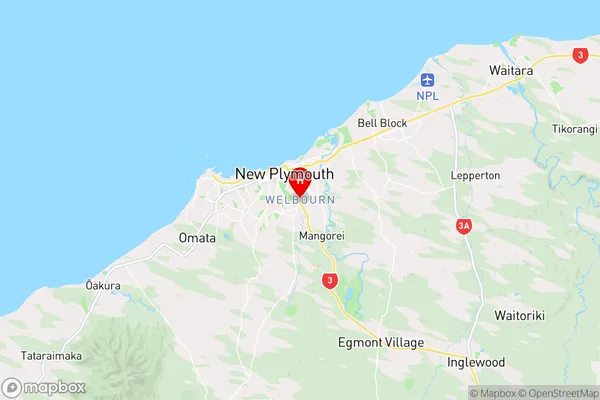 Welbourn,Taranaki Region Map