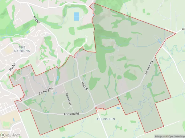 ZipCode 2576 Map for Alfriston