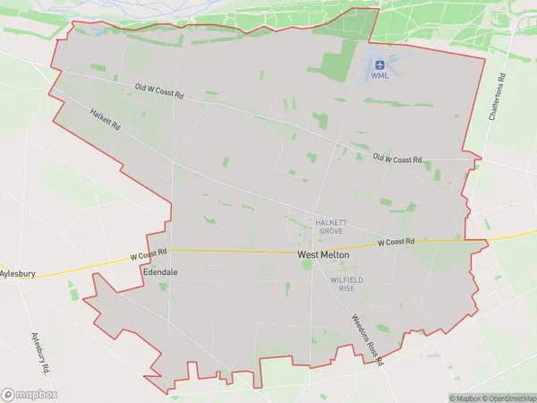 West Melton, Canterbury Polygon Area Map